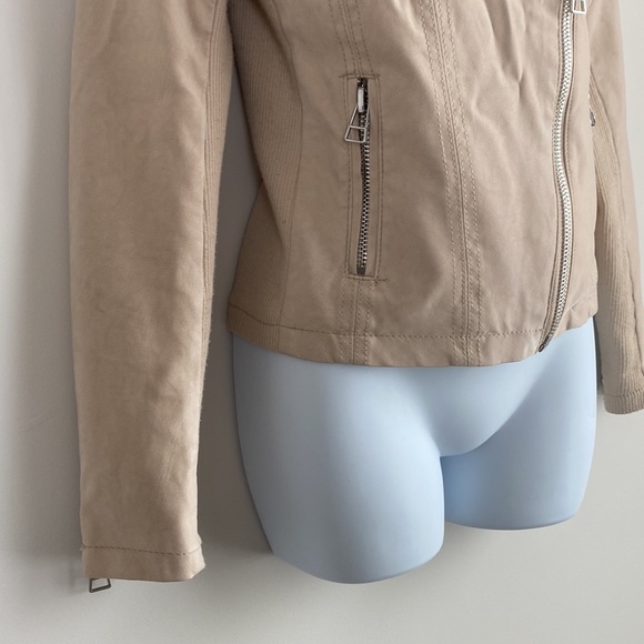 Faux Suede Microfiber Moto Jacket - Picture 5 of 11